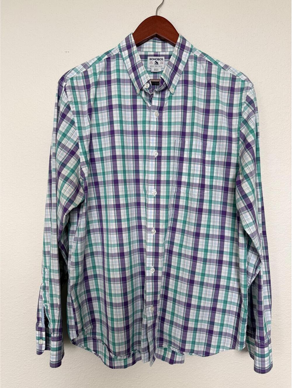 Bonobos Men’s Large Standard Fit Plaid Button Down Shirt